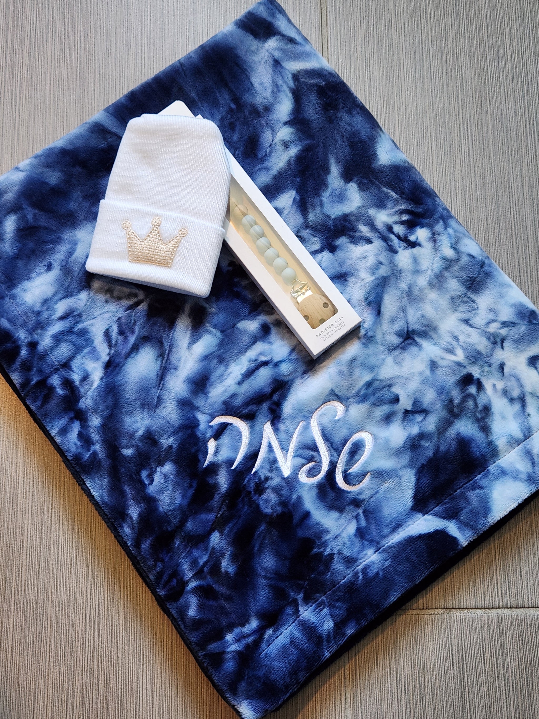 Sorbet Cuddle Navy Tie Dye Boys Blanket