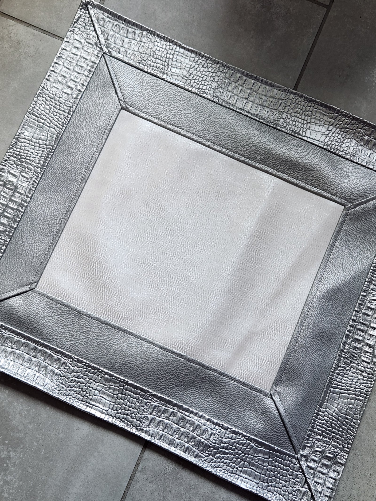 Silver Croc Challah Cover
