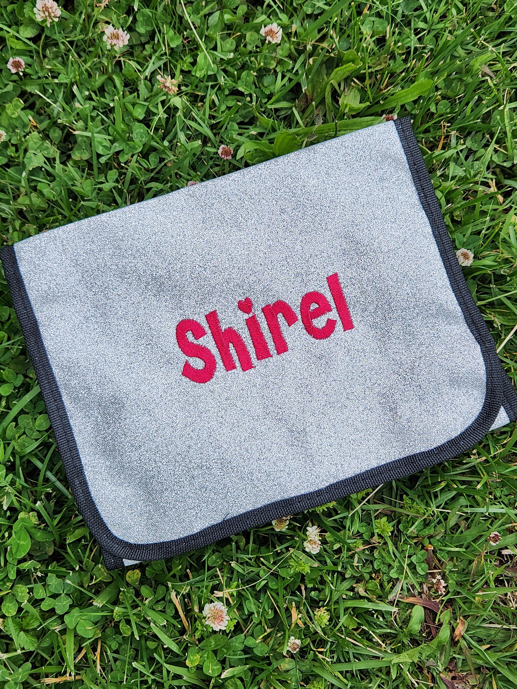 Silver Glitter Traveling Jewelry Toiletry Bag