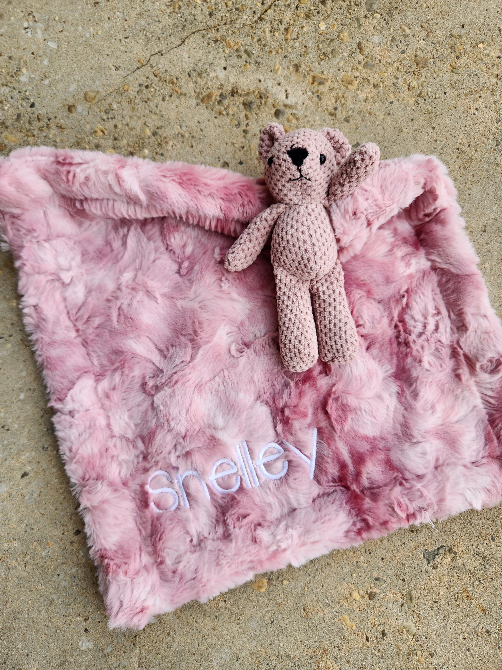 Smokey Rose Bear Girls Minky Lovie