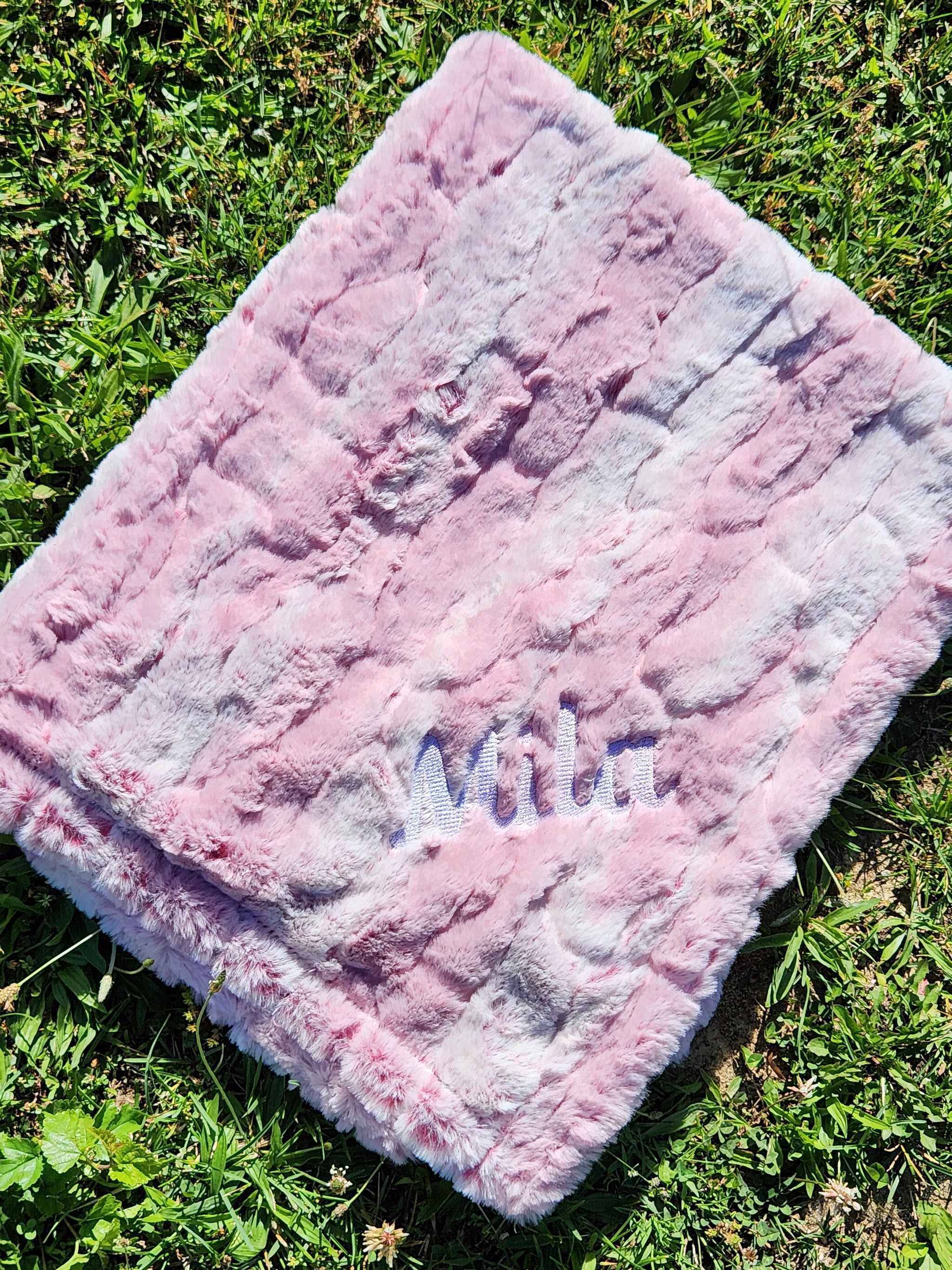 Celine Mauve Girls Minky Blanket