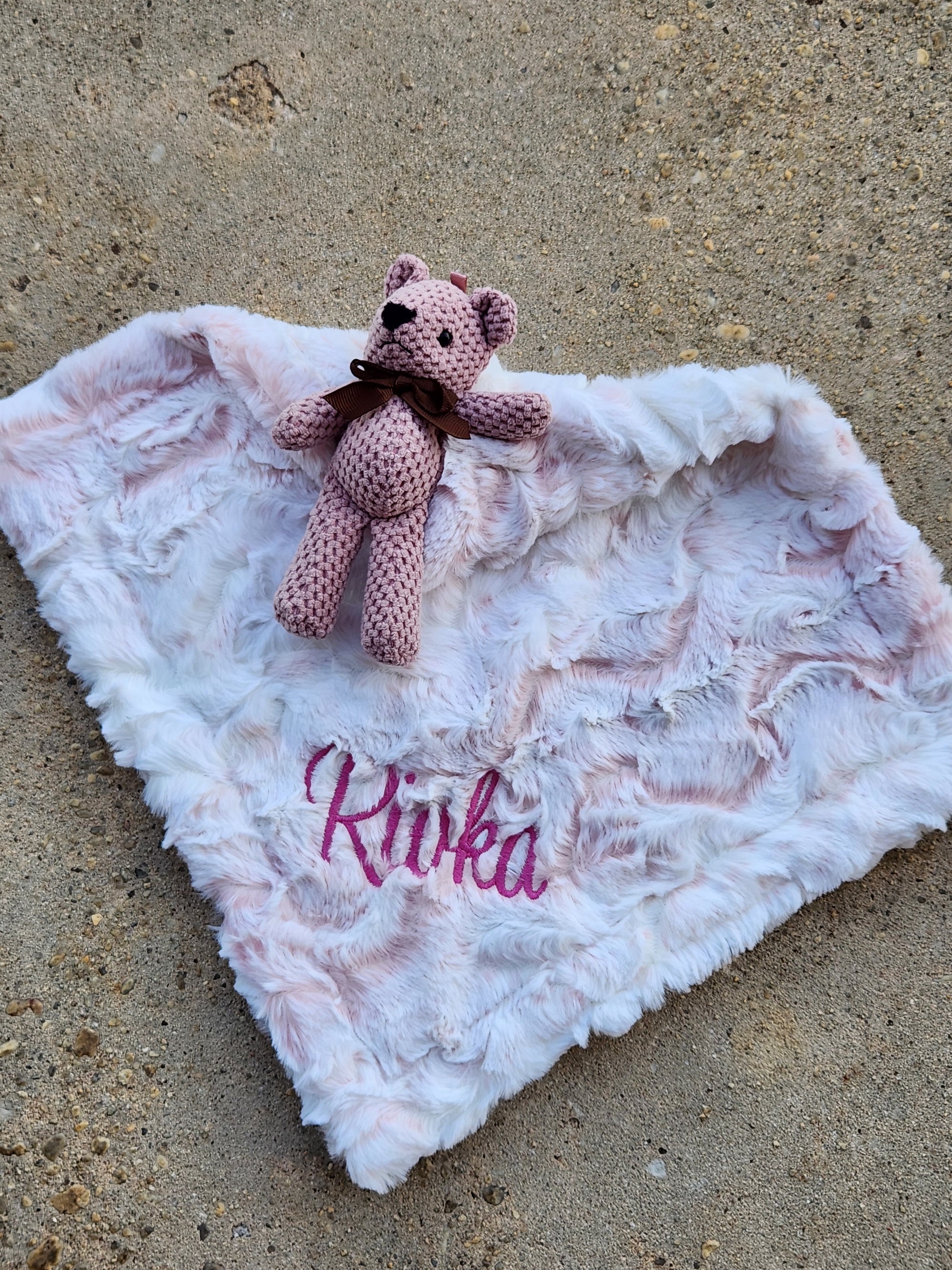 Owl Mauve Bear Minky Lovey