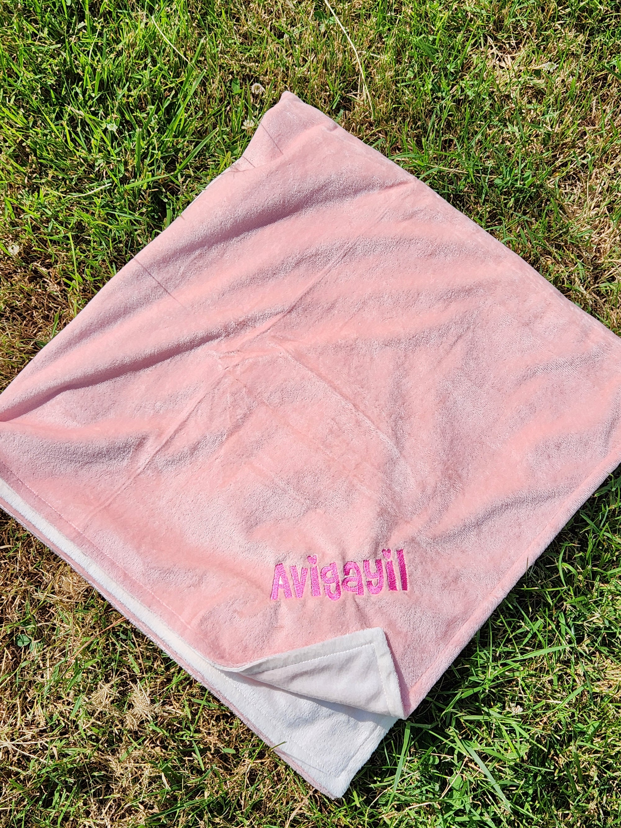 MinkyBee Stroller Blanket Dusty Pink/Ivory