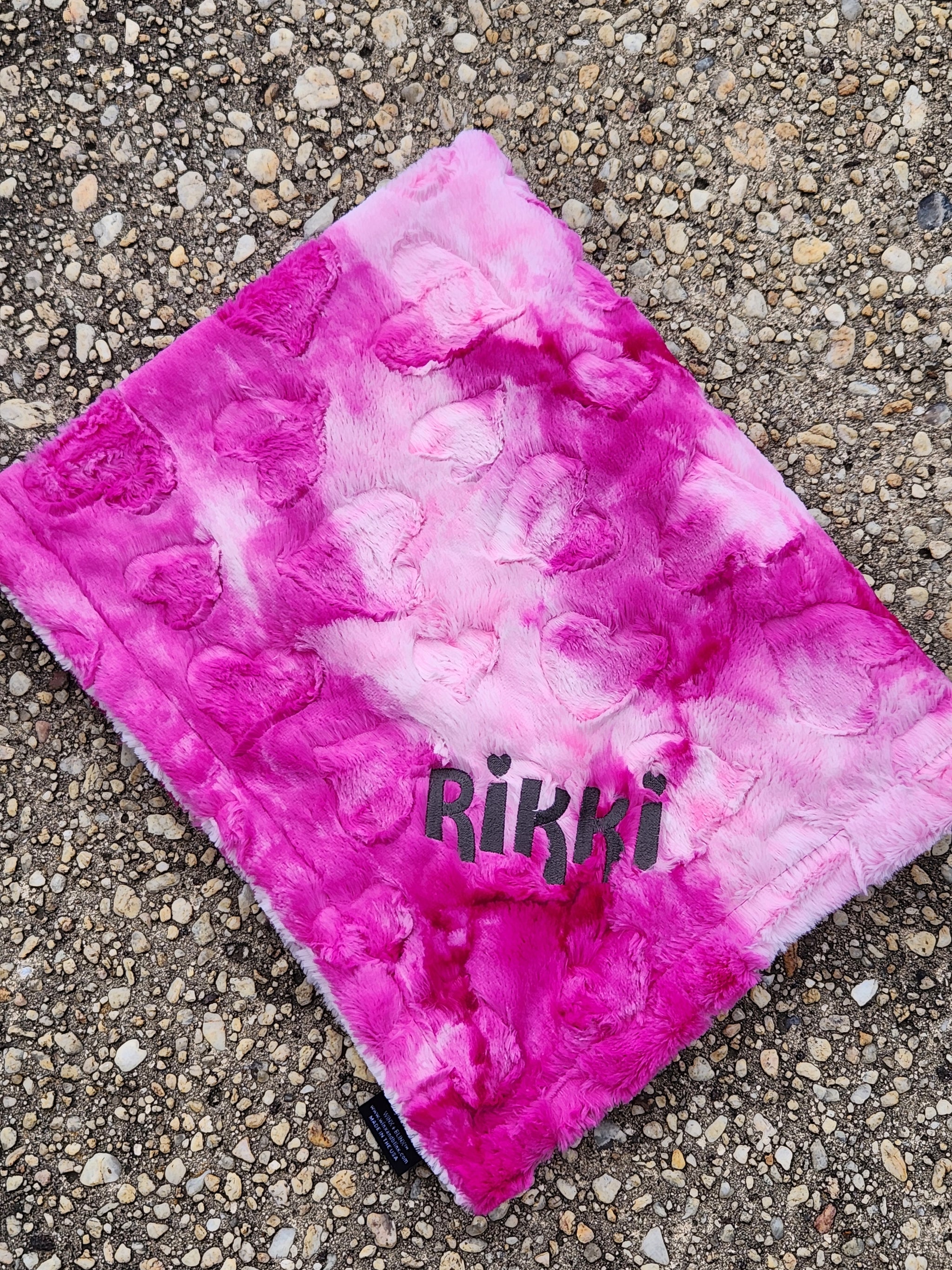 Sorbet Candy Heart Girls Minky Blanket