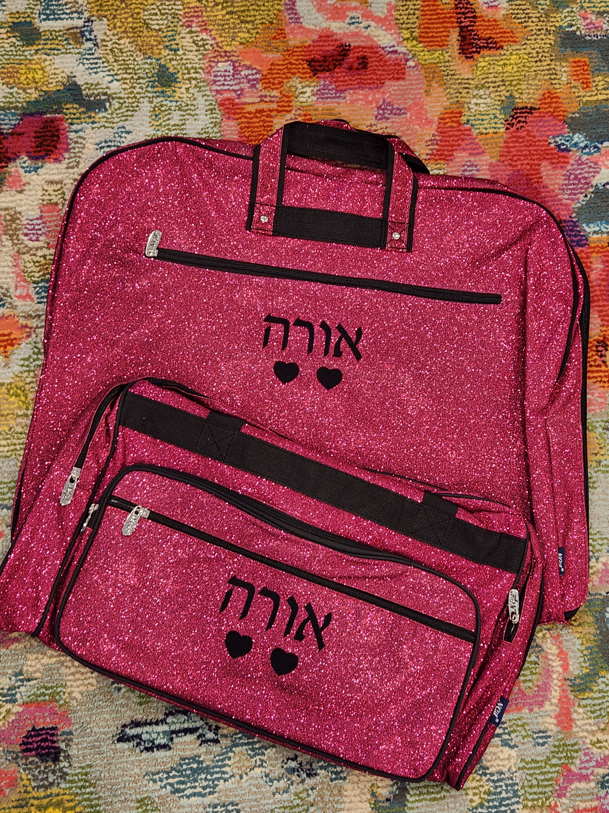 Hot Pink Glitter Garment Bag