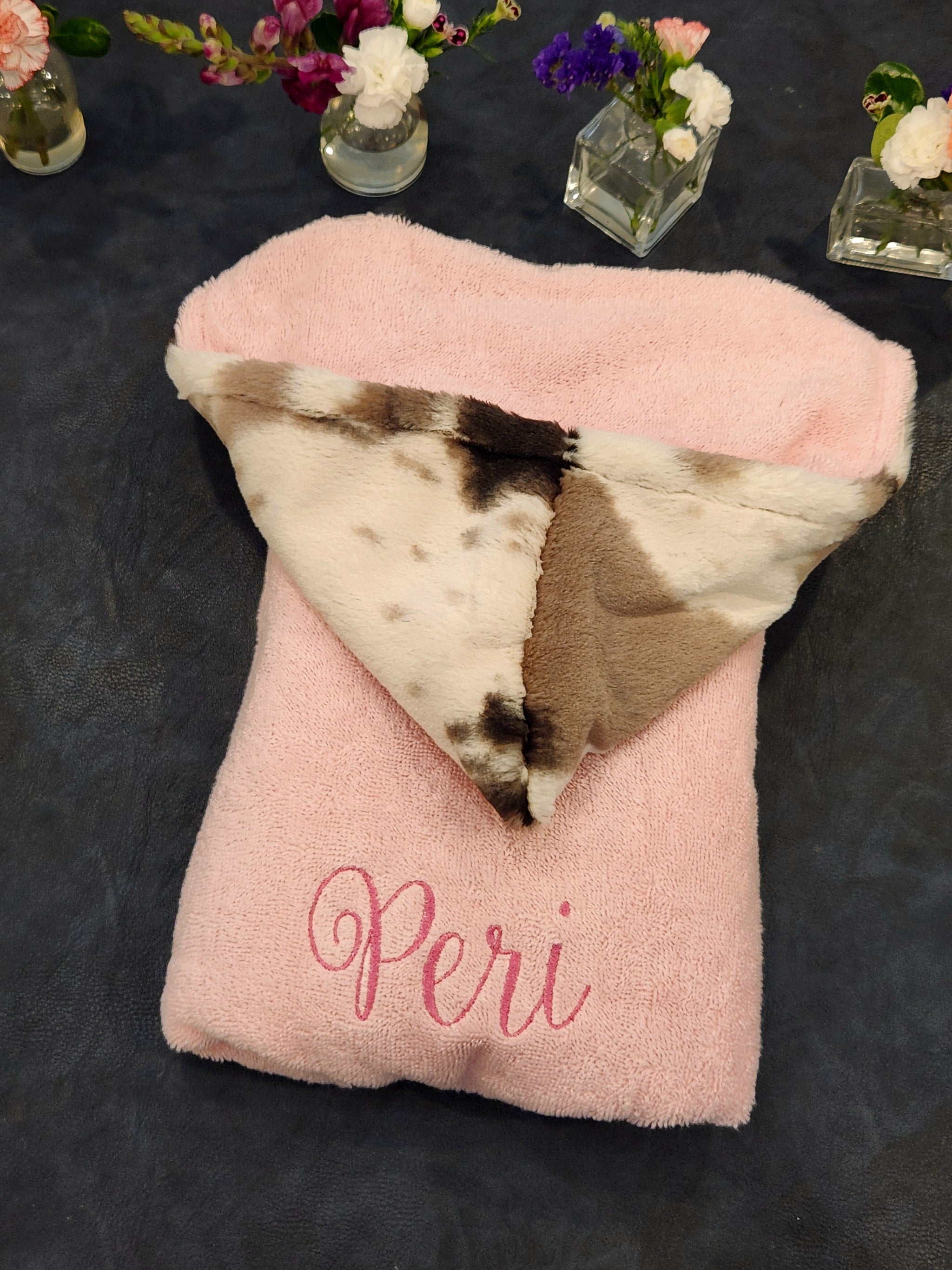 Pink Pony Rose Girls Hooded Towel