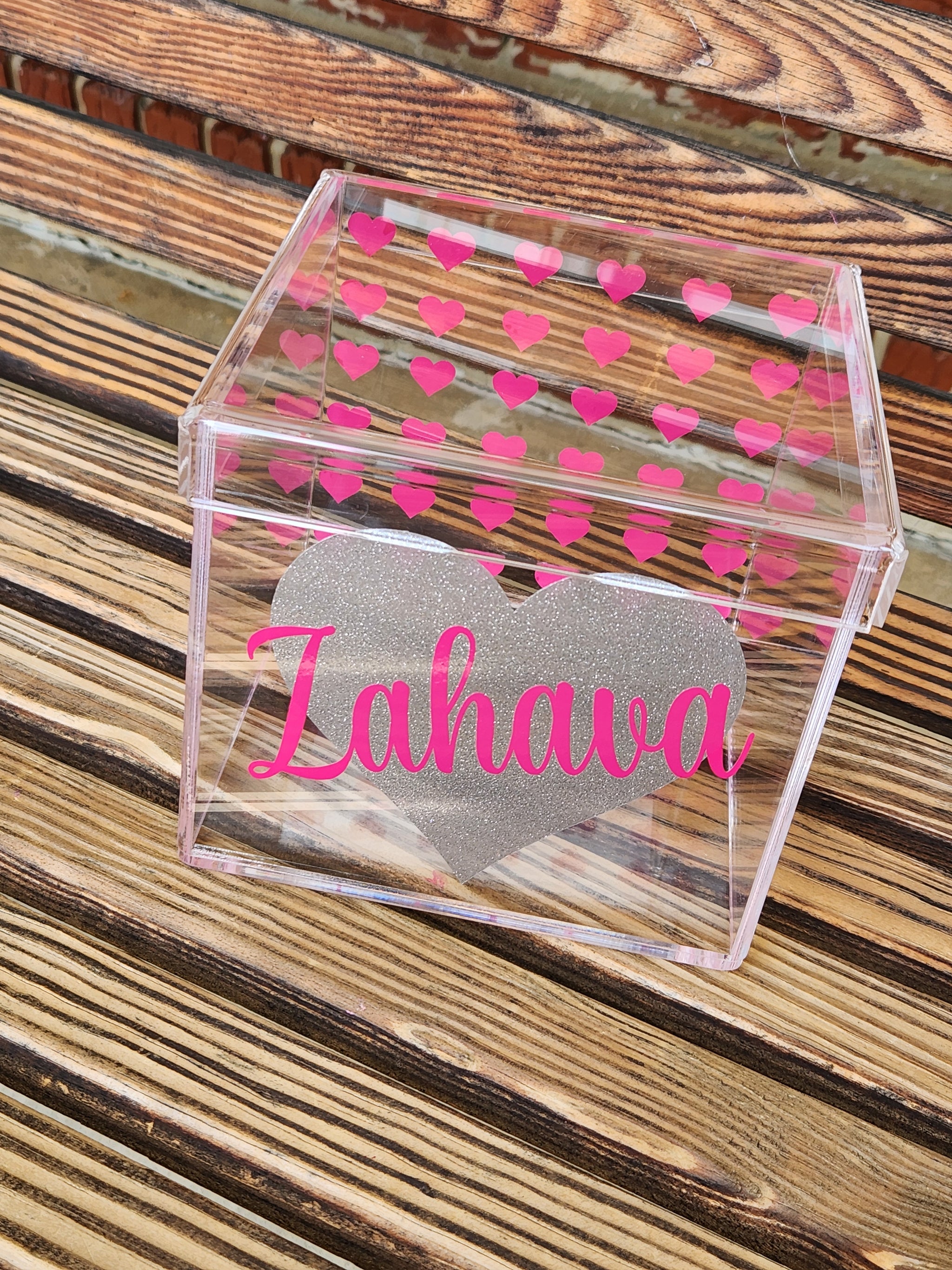 Hearts Lucite Box