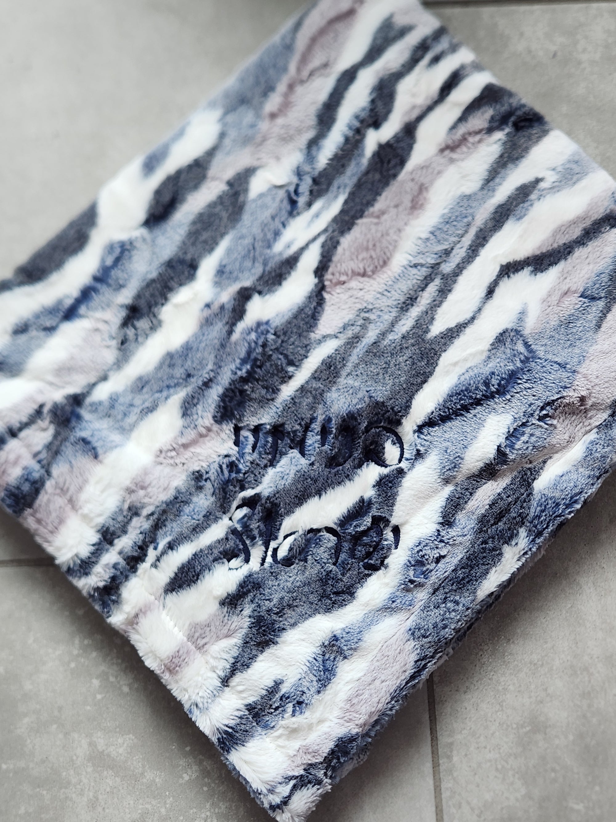 Himalayas Ocean Blue Boys Minky Blanket