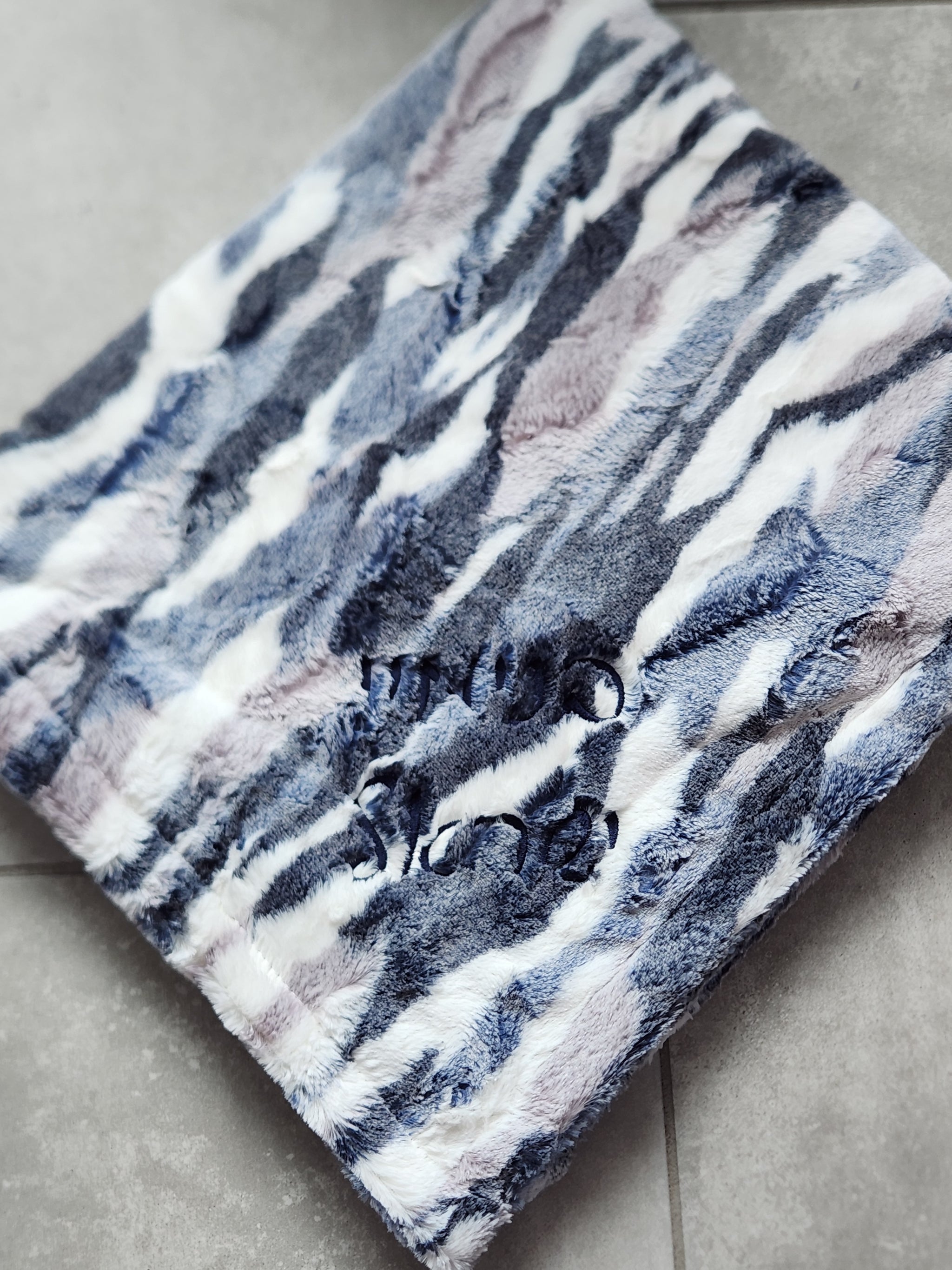 Himalayas Ocean Blue Boys Minky Blanket