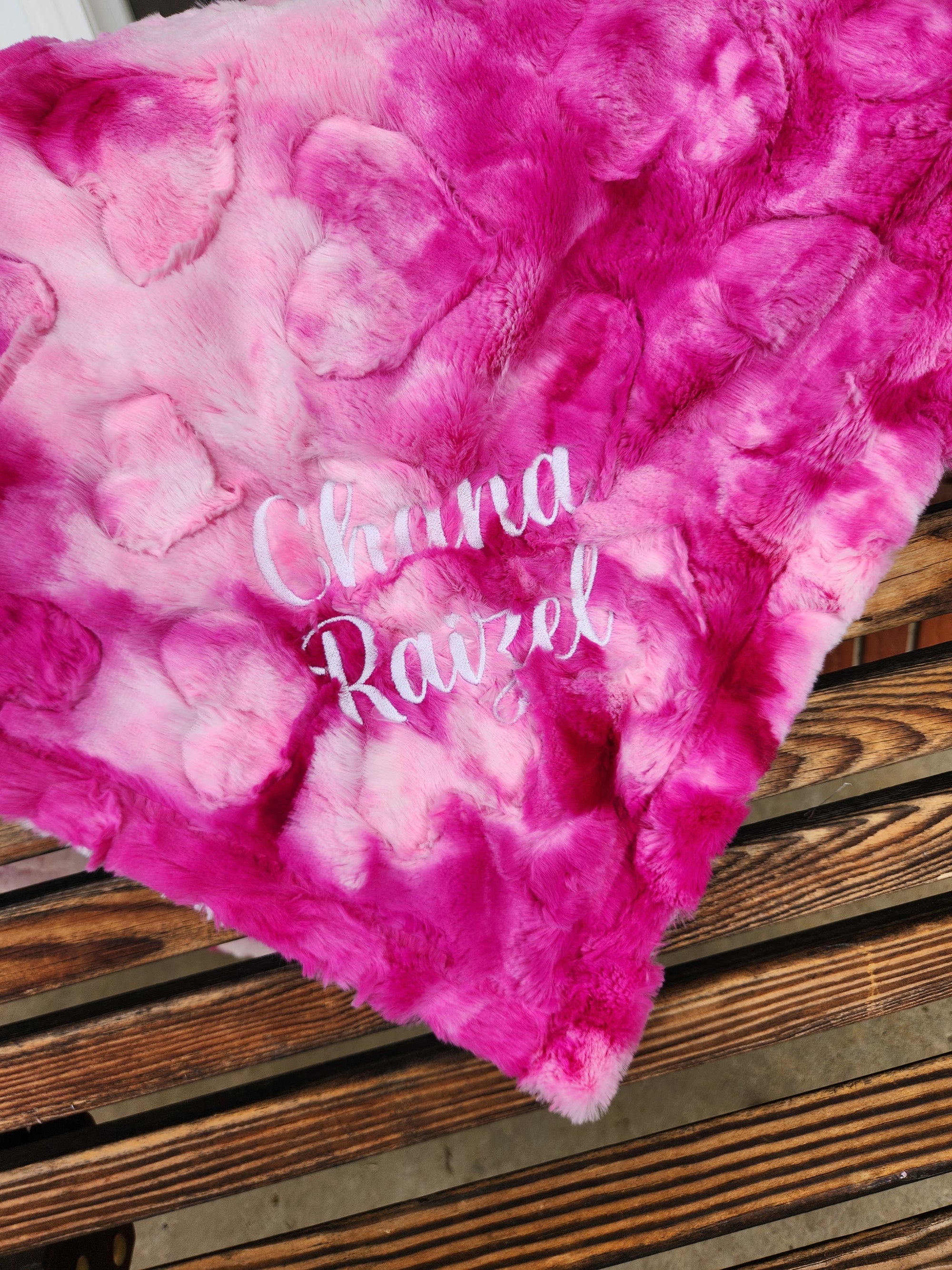 Sorbet Candy Heart Girls Minky Blanket