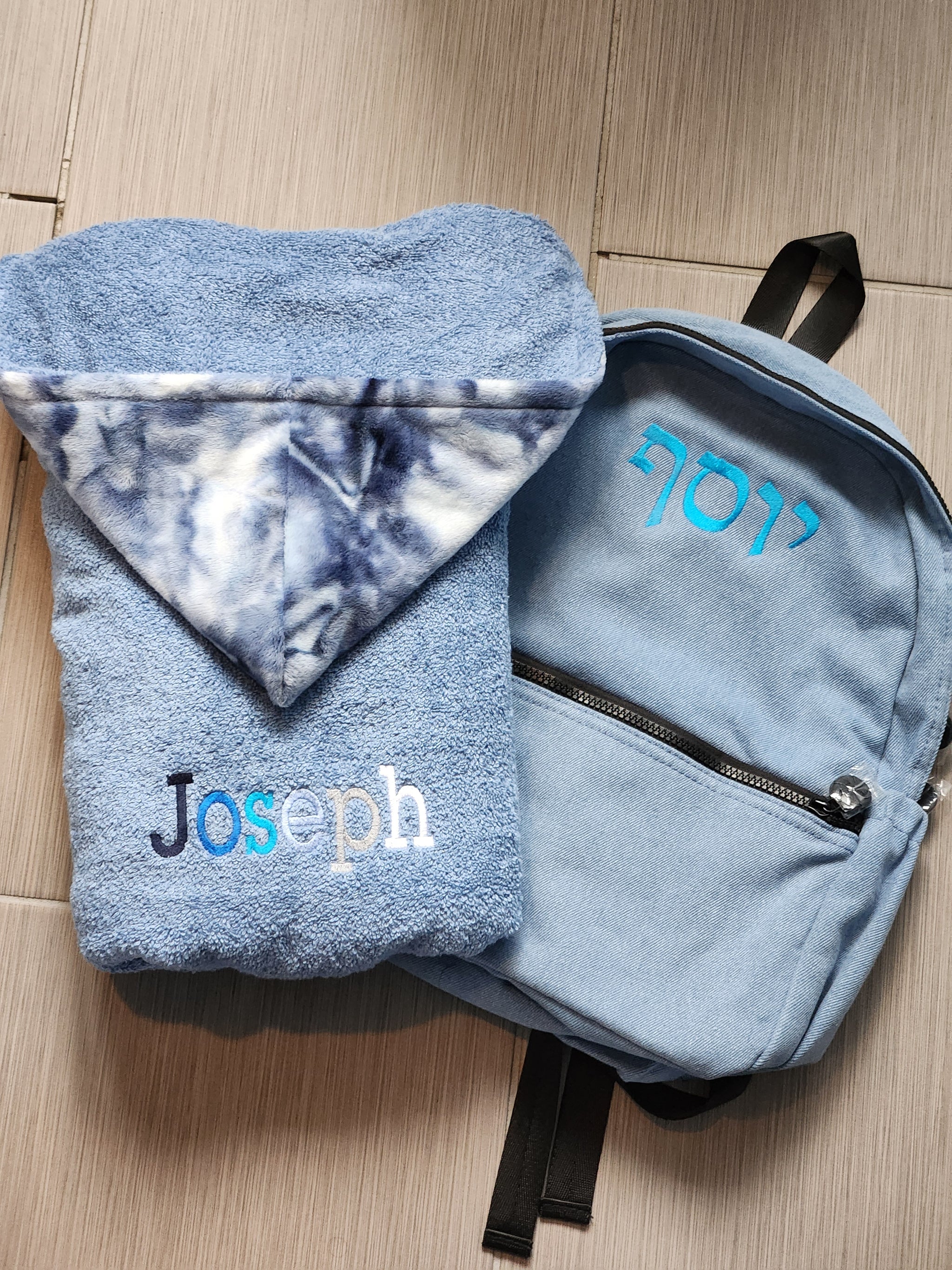 Tiedye Cobalt Blue Boys Hooded Towel