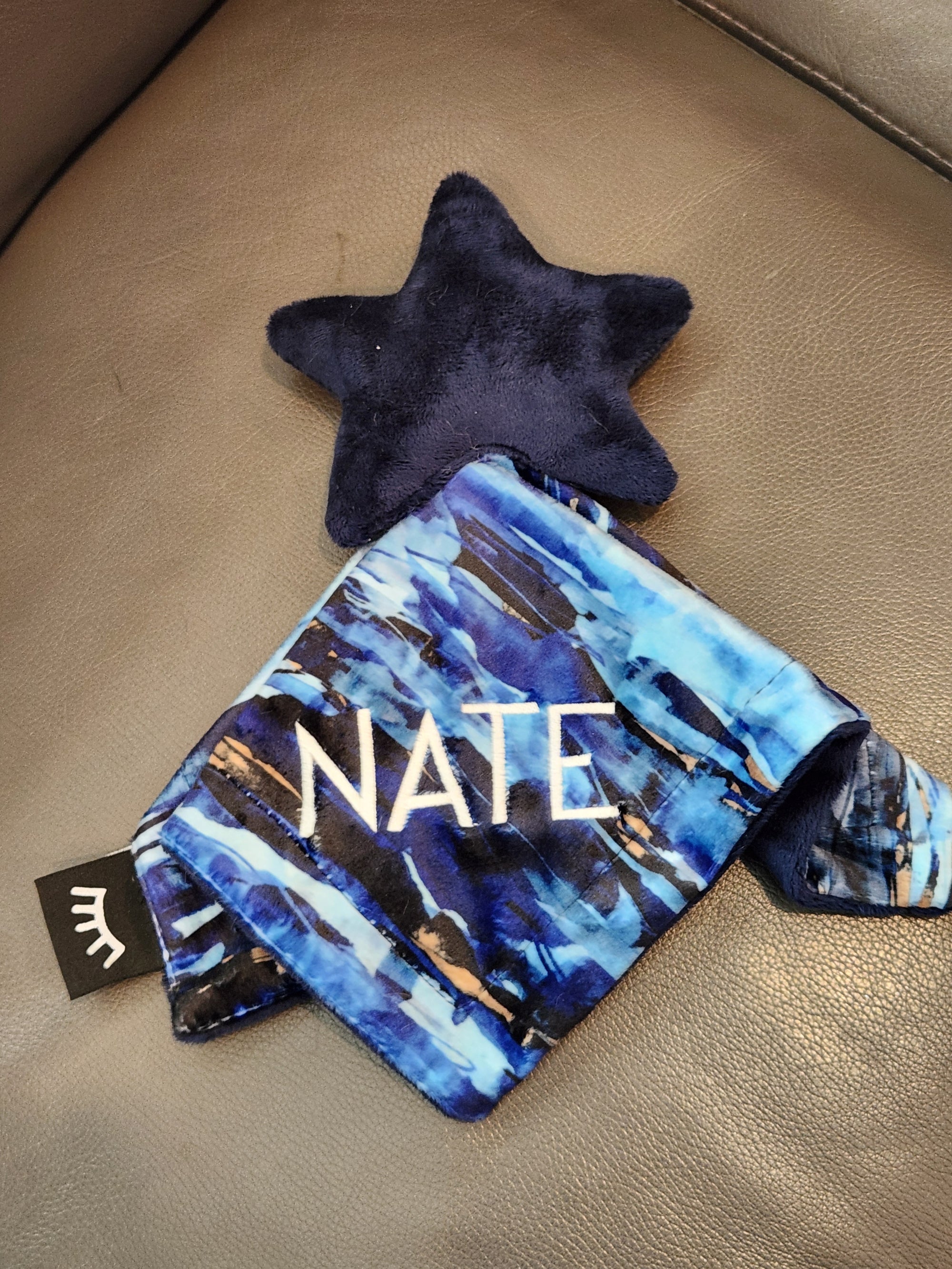 Abstract Navy Star Minky Boys Lovey