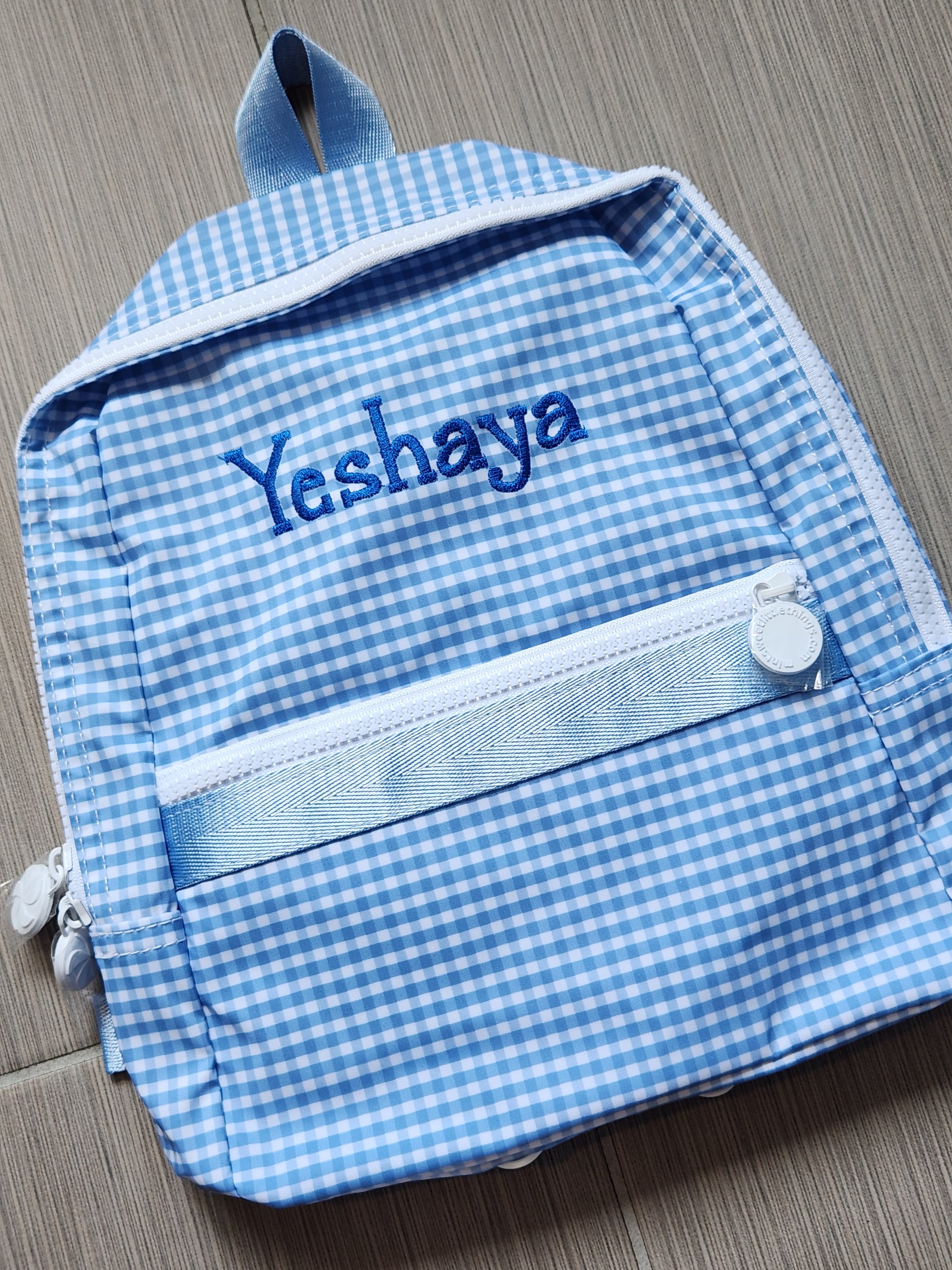 Baby Blue Gingham Mini Backpack