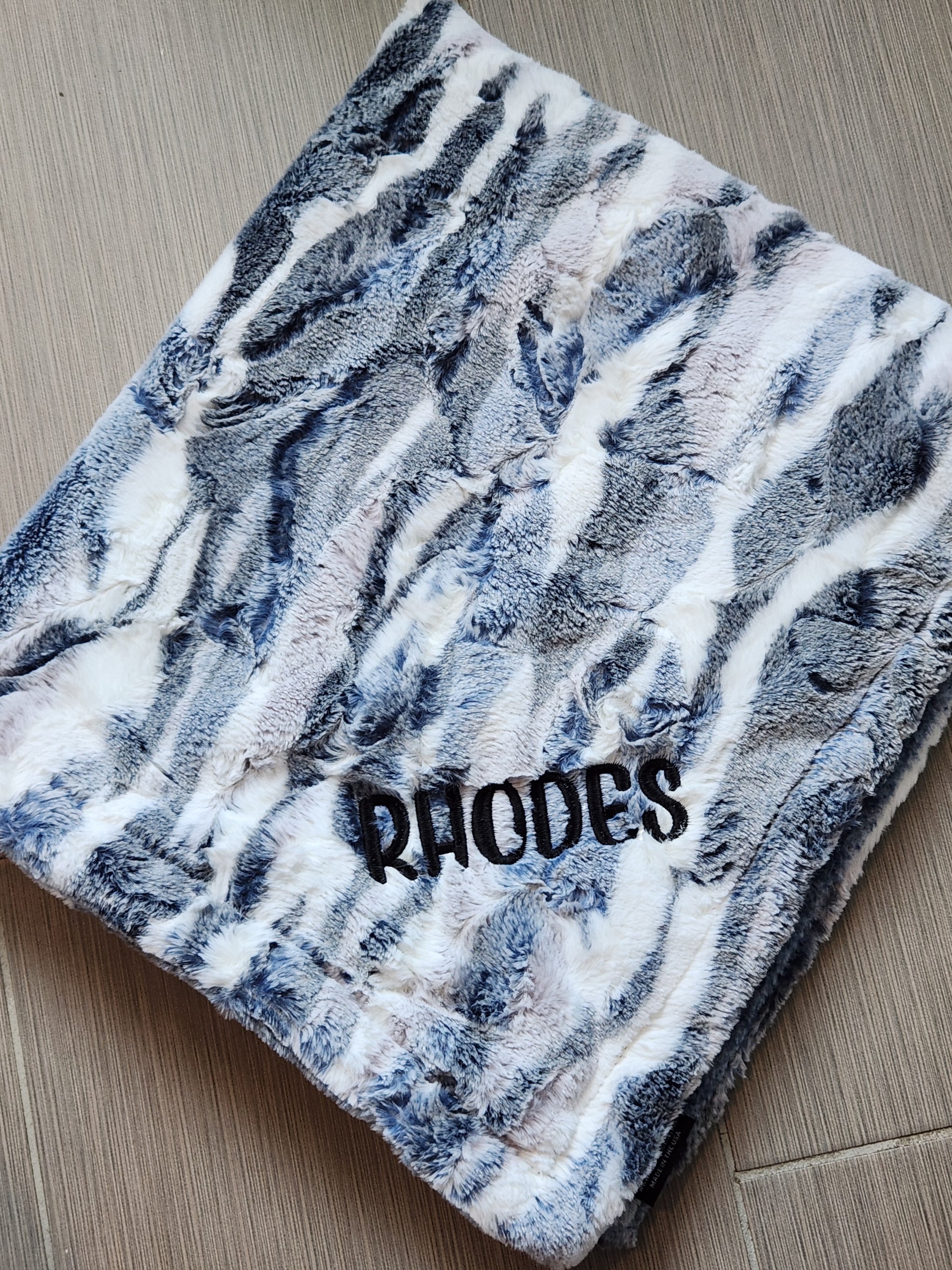 Himalayas Ocean Blue Boys Minky Blanket