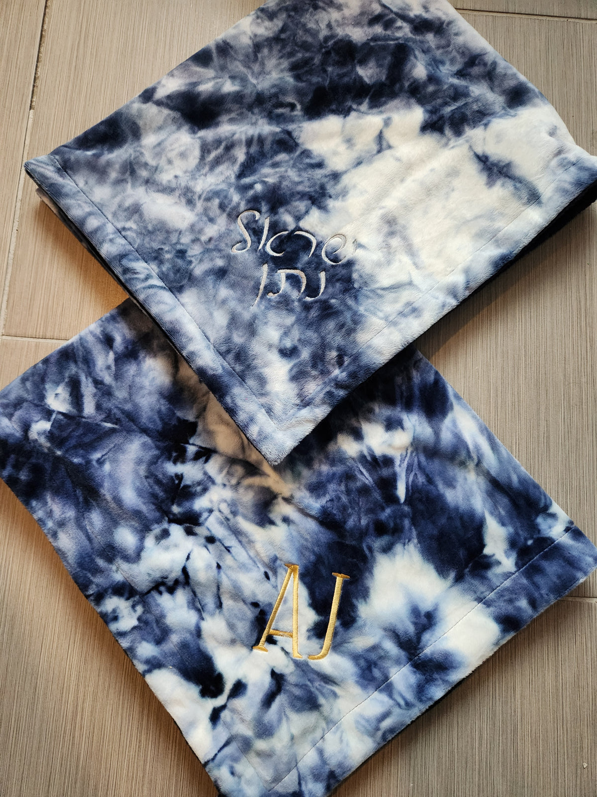 Sorbet Cuddle Navy Tie Dye Boys Blanket
