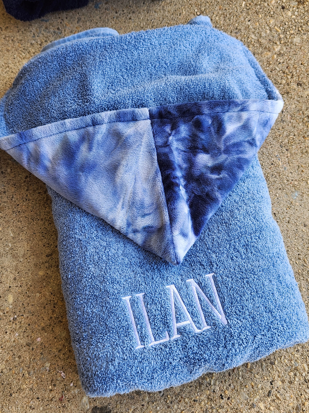 Tiedye Cobalt Blue Boys Hooded Towel