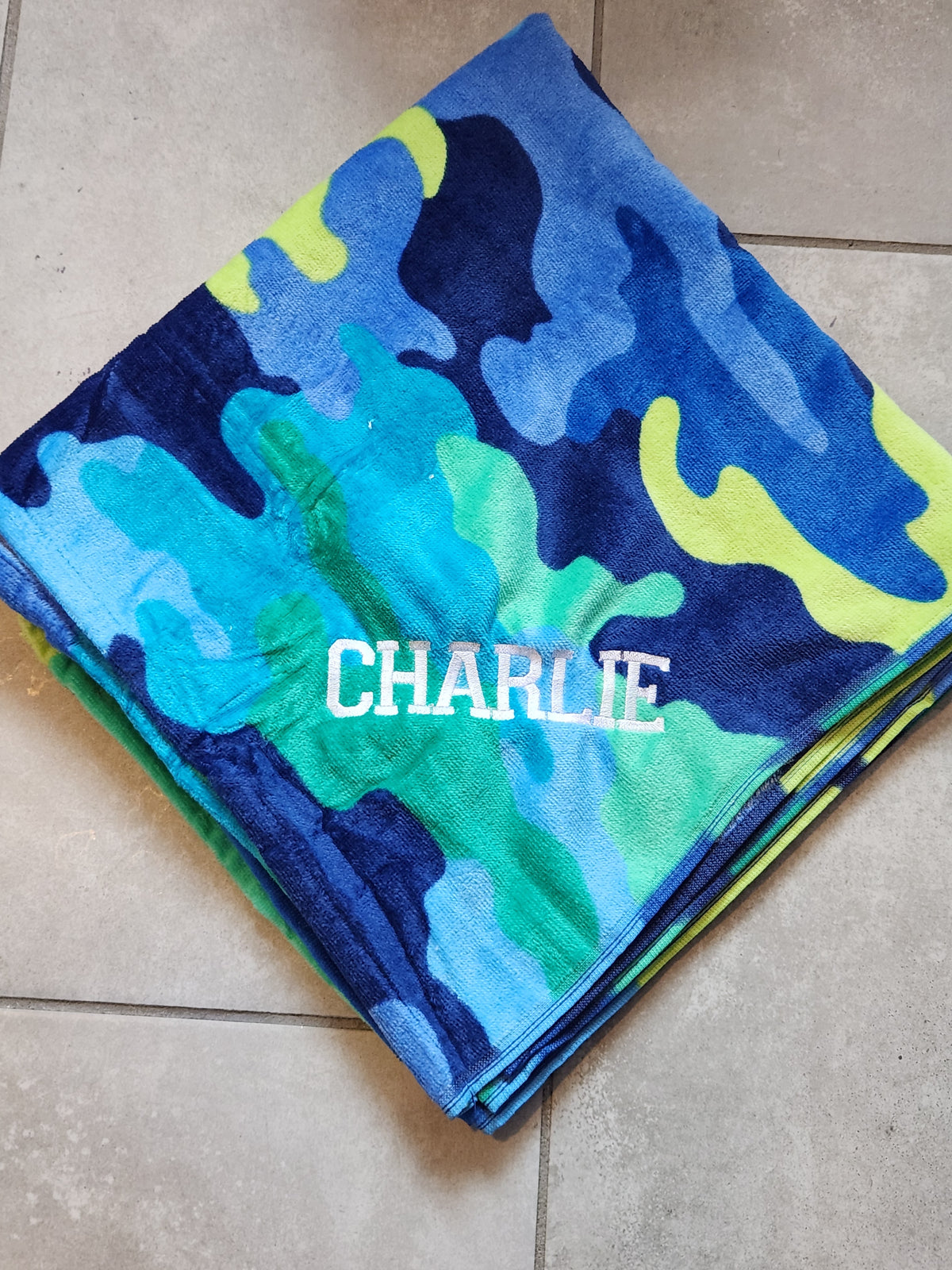 Blue camo adult/kids towel