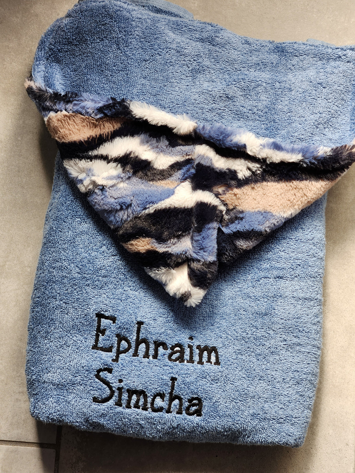 Himalayas Cobalt Blue Boys Hooded Towel