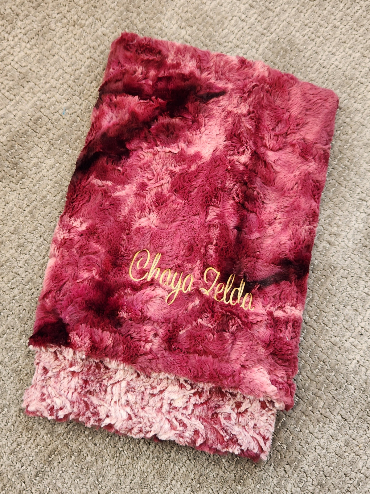 Smokey Princess Merlot Girls Minky Blanket