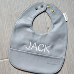 Gray Leather Bib