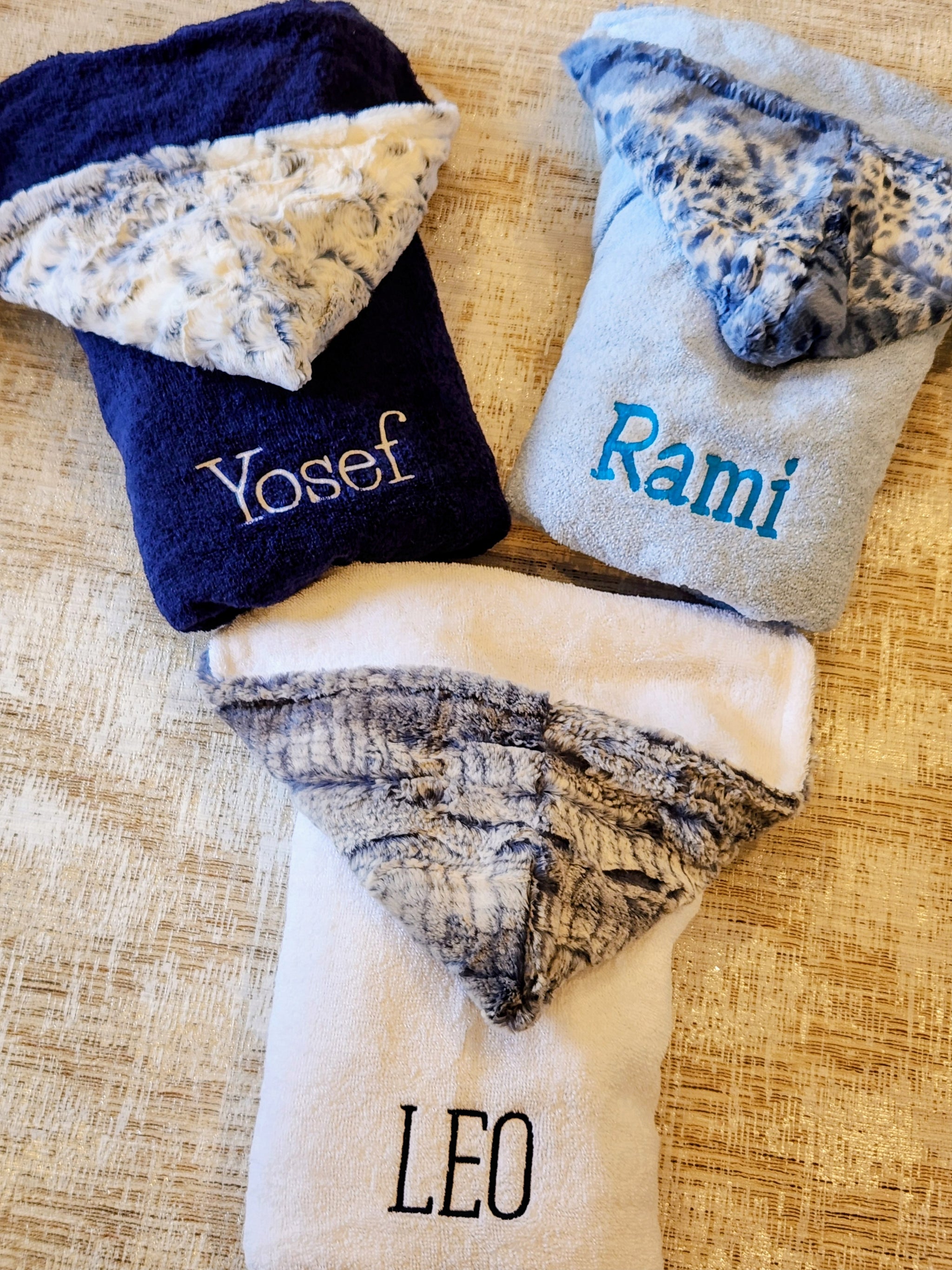 Owl Navy Boys Hooded Towel