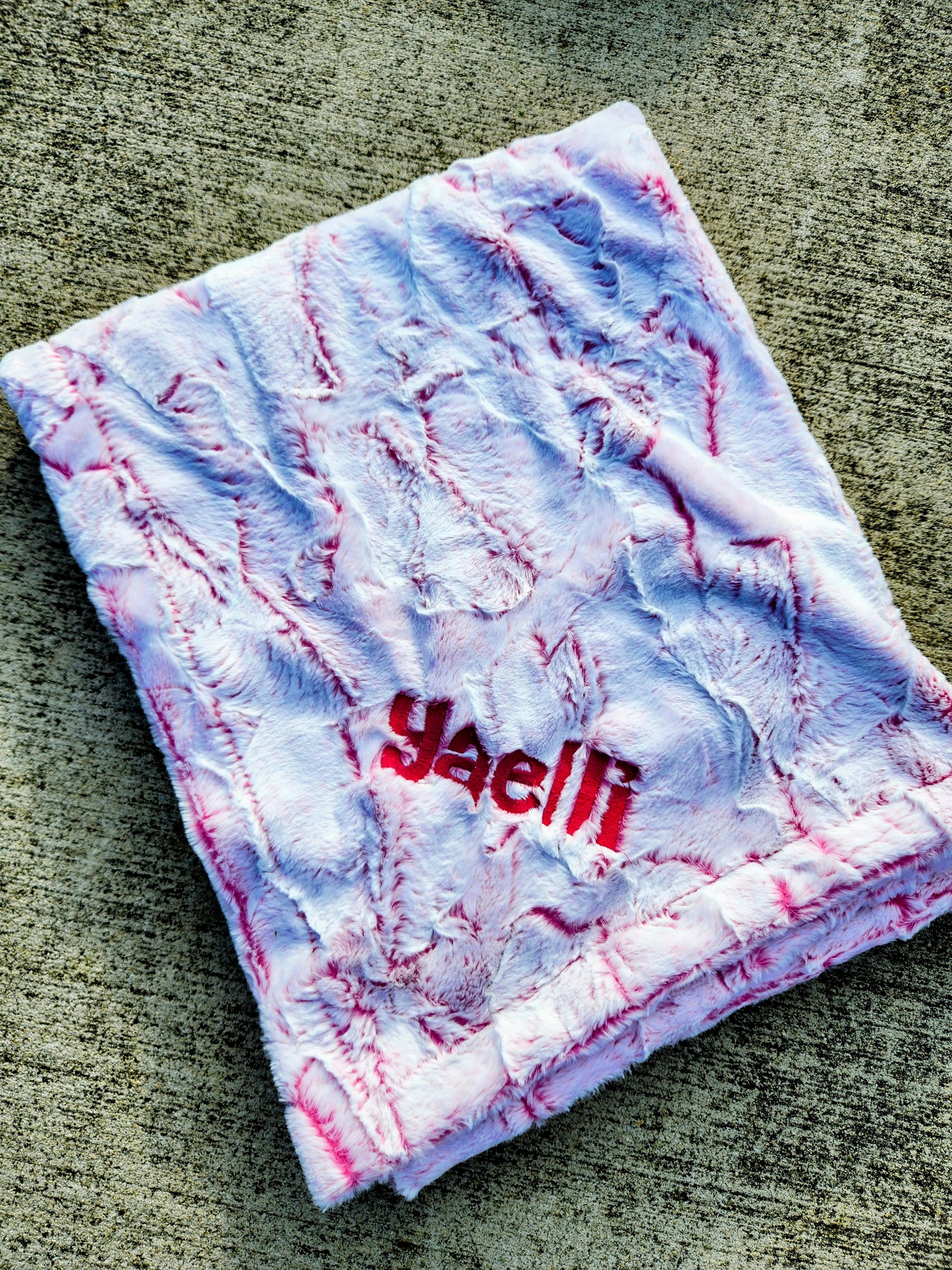Frost Pink Carnation Girls Minky Blanket