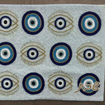 Blue and Gold Beaded Challah Cover