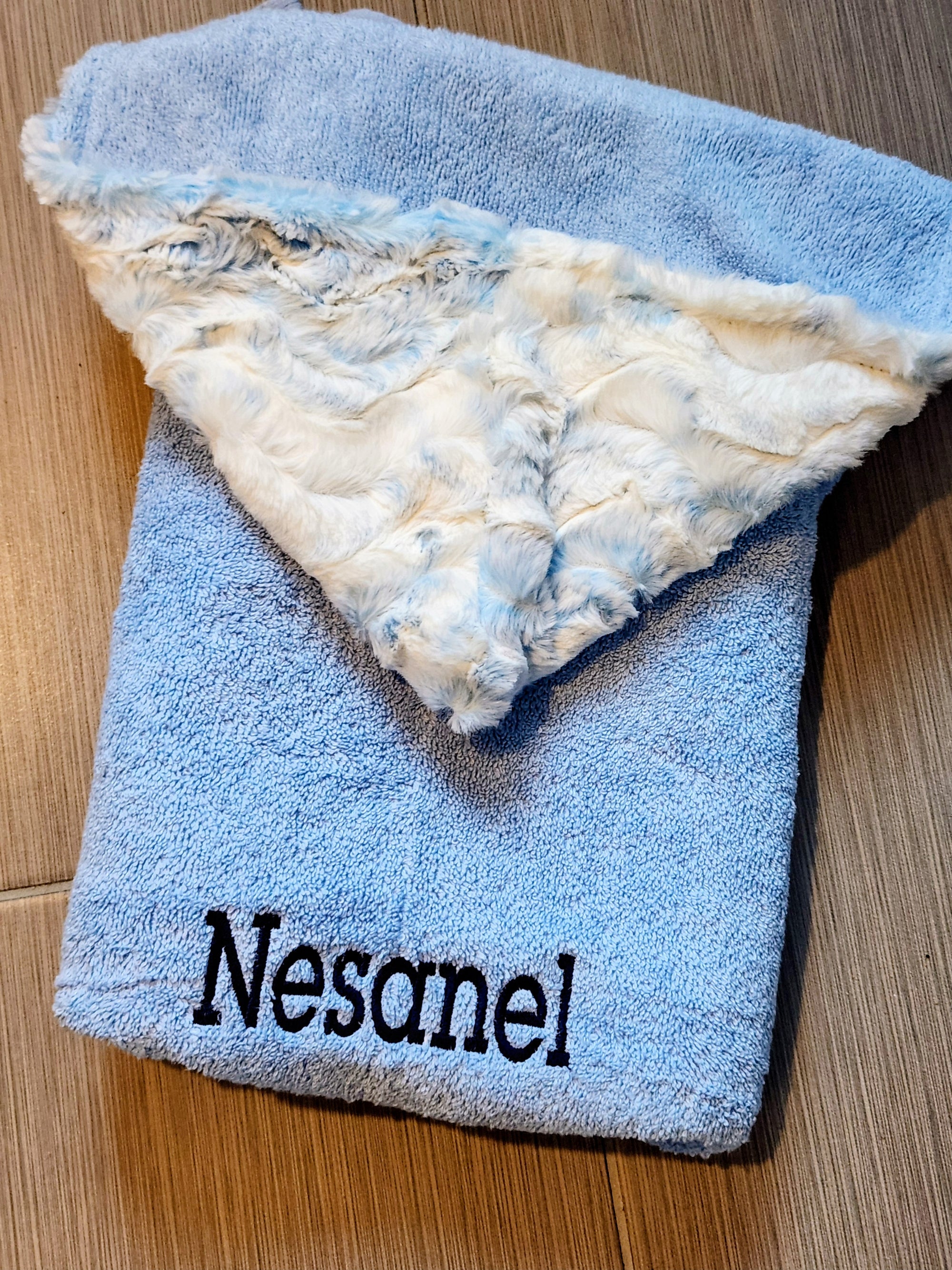 Owl Blue Sky Boys Hooded Towel
