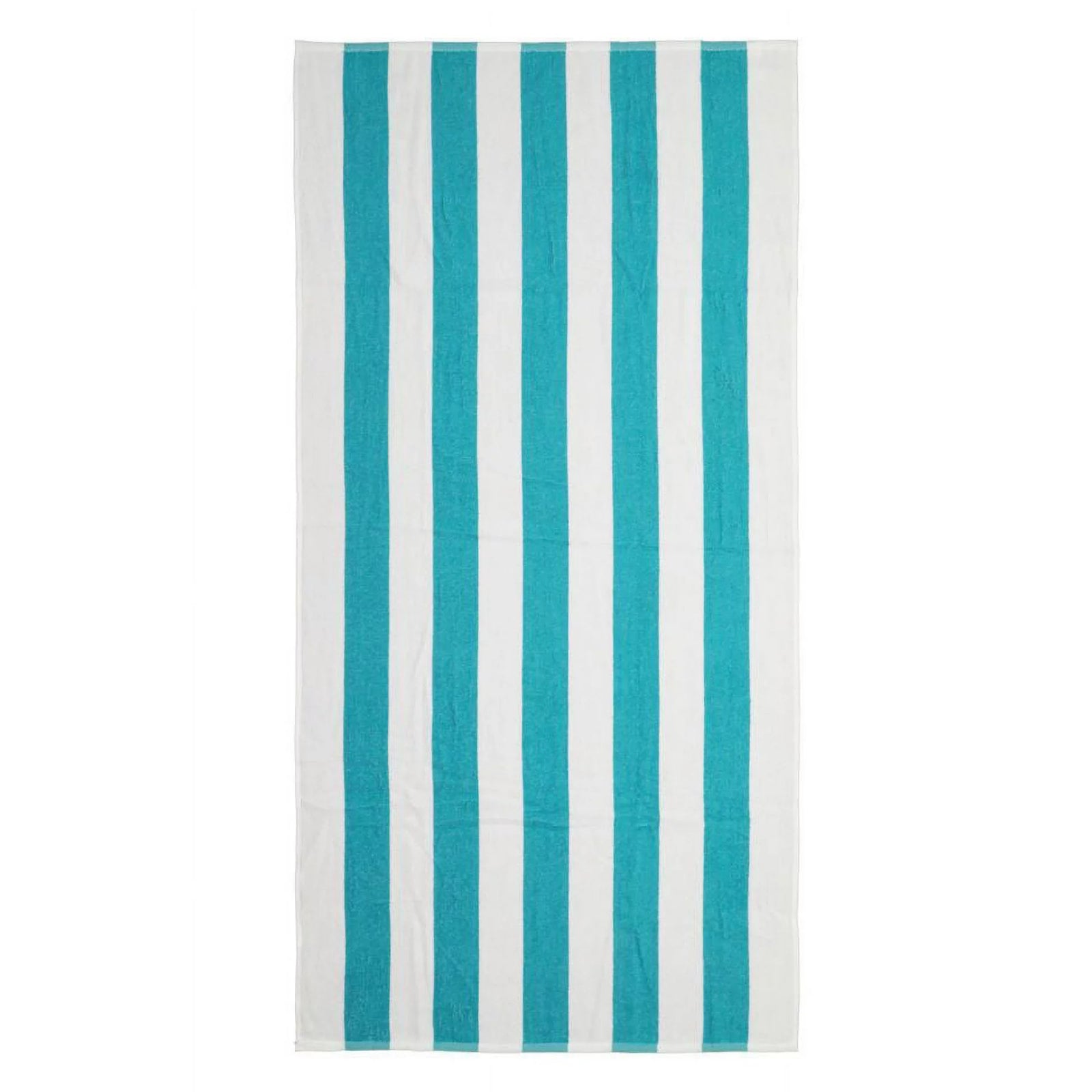 Teal and White Cabana beach adult/kids towel