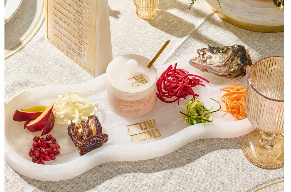 Rosh Hashanah Curve Resin Simanim Tray
