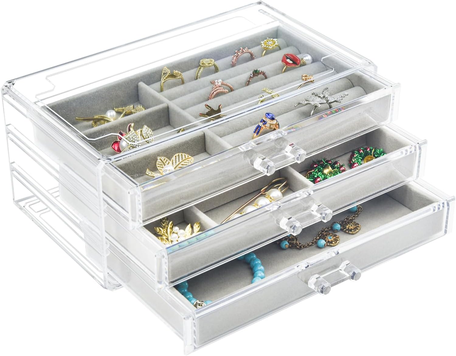 4 Drawer Lucite Jewelry Box