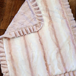 Ombre Blush Rosewood Pink Girls Ruffle Blanket