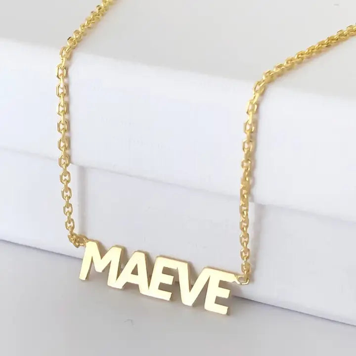 Block Font Name Necklace