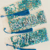 Turquoise Beach Glitter Shaker bookmark