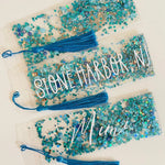 Turquoise Beach Glitter Shaker bookmark