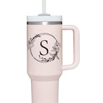 40 oz Thermal Tumbler Water Bottle in Light Pink