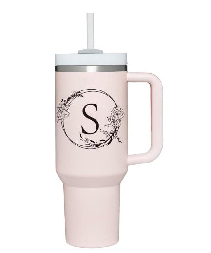 40 oz Thermal Tumbler Water Bottle in Light Pink
