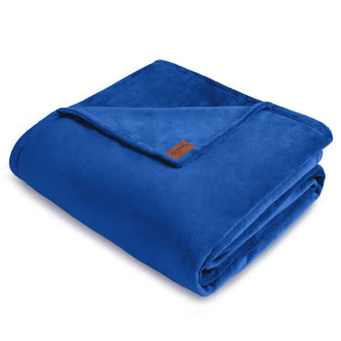 BiggerBee Minky Throw Blanket Royal Blue