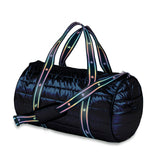 Navy Puffer Duffle Bag with Gradient Star Strap
