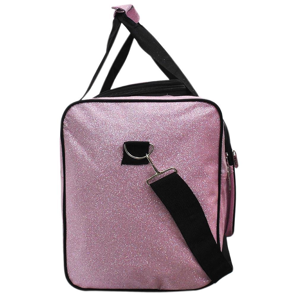 Light Pink Glitter Pocket Duffle Bag 23"