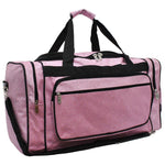 Light Pink Glitter Pocket Duffle Bag 23"