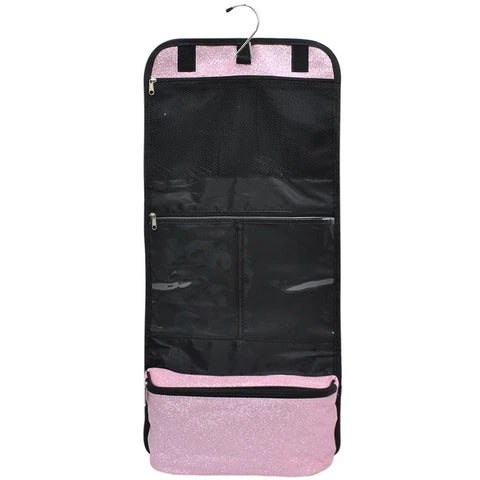 Light Pink Glitter Traveling Jewelry Toiletry Bag