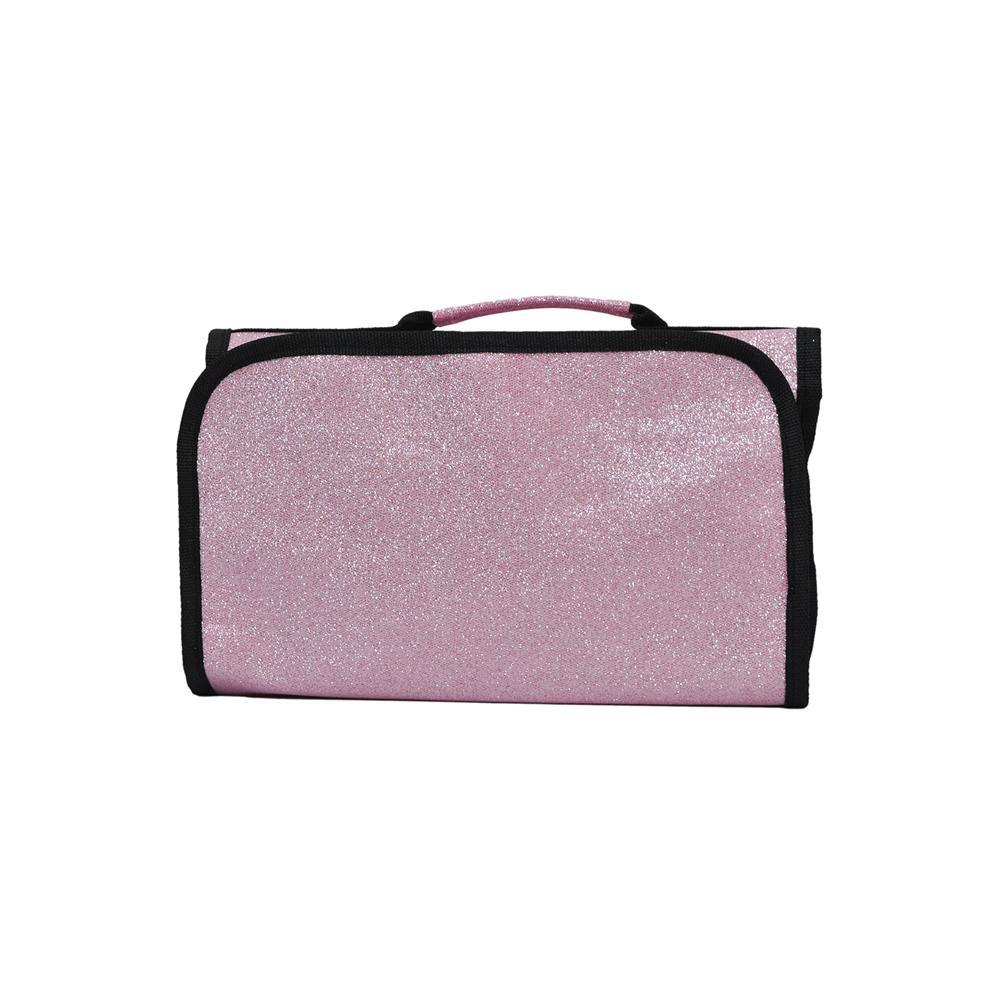 Light Pink Glitter Traveling Jewelry Toiletry Bag
