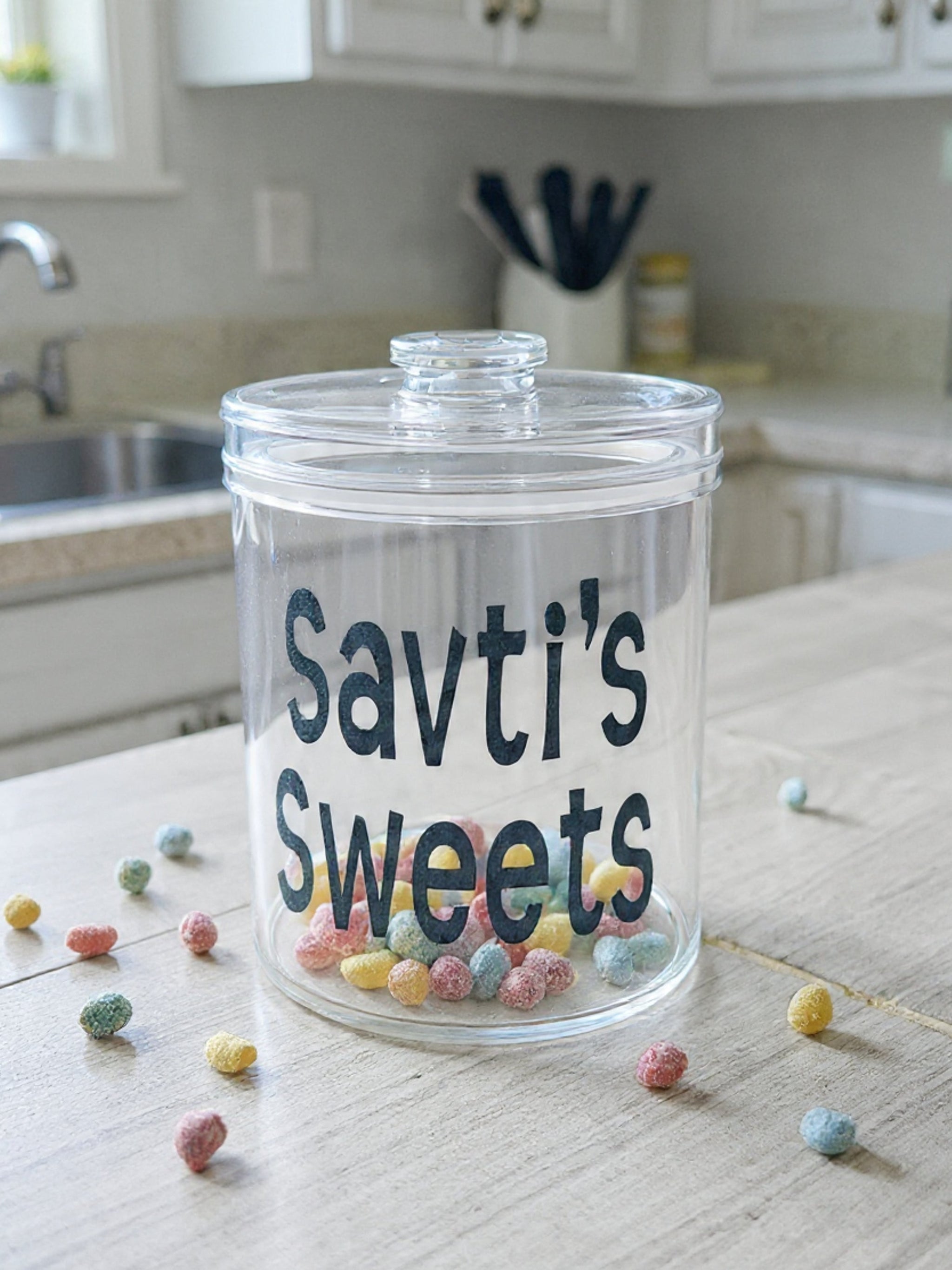 Lucite Medium Round Cookie Jar
