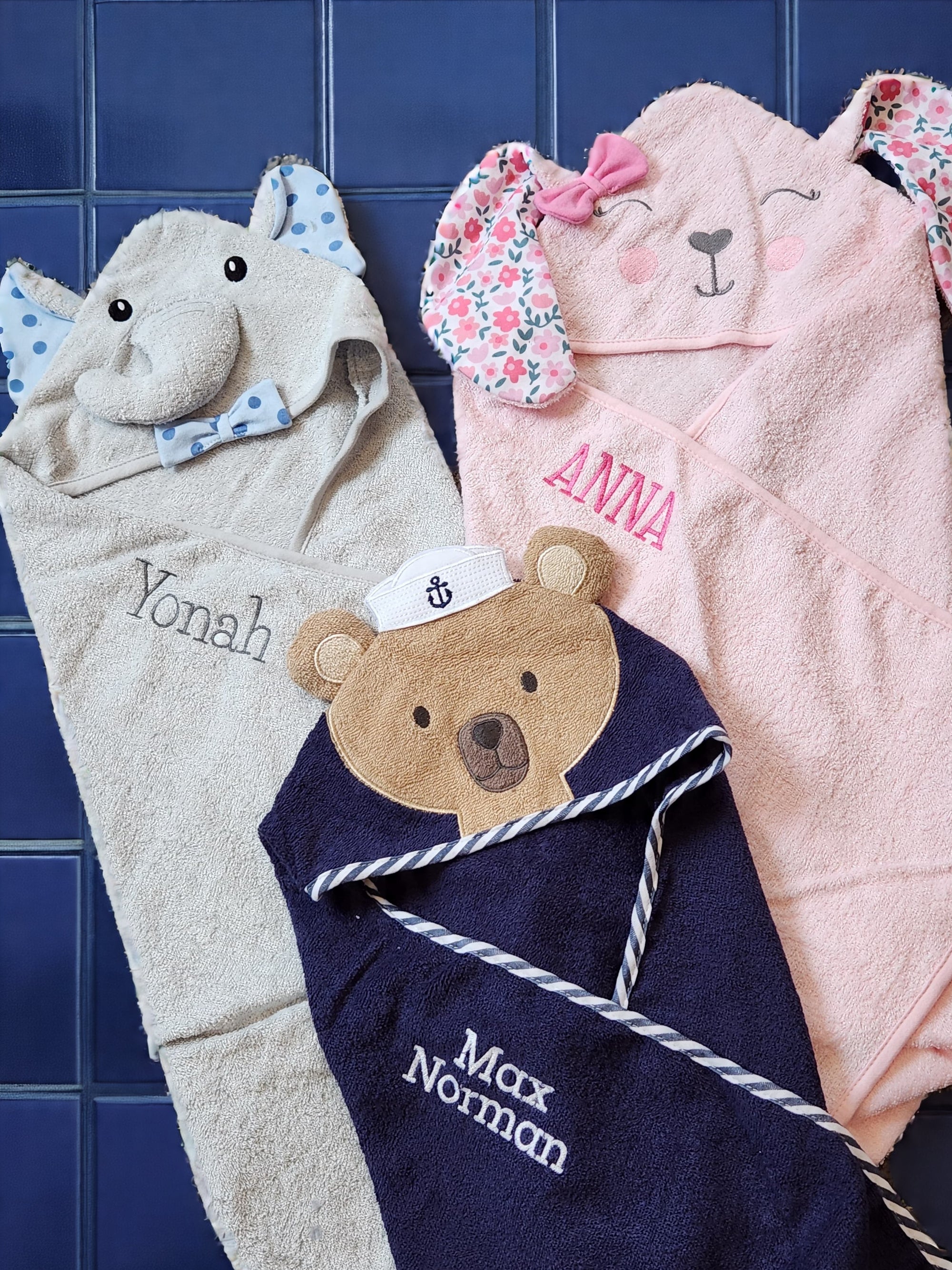 Dapper Elephant Hooded Boy Toddler Towel