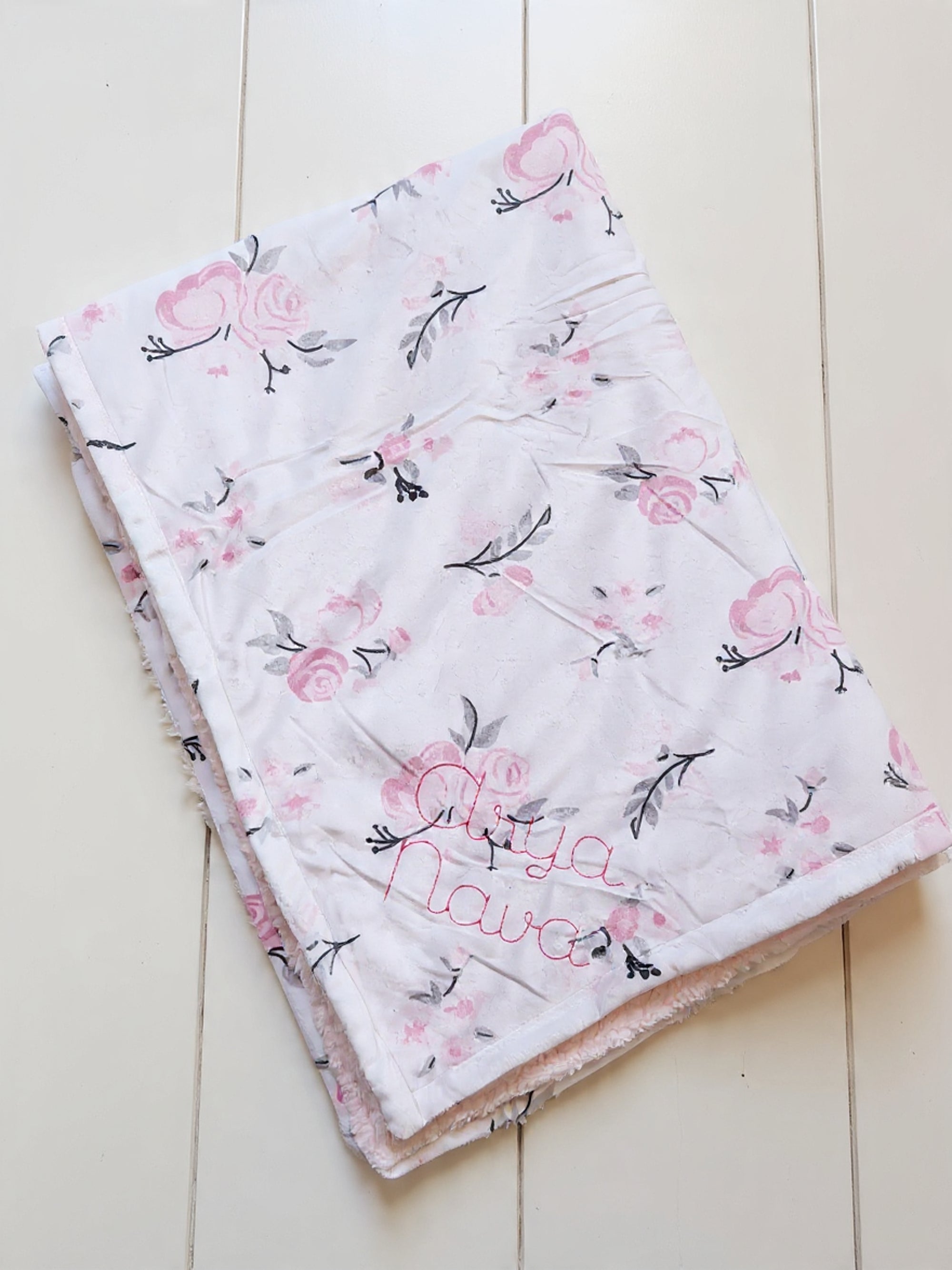 Soft Pink Petals Girls Blanket