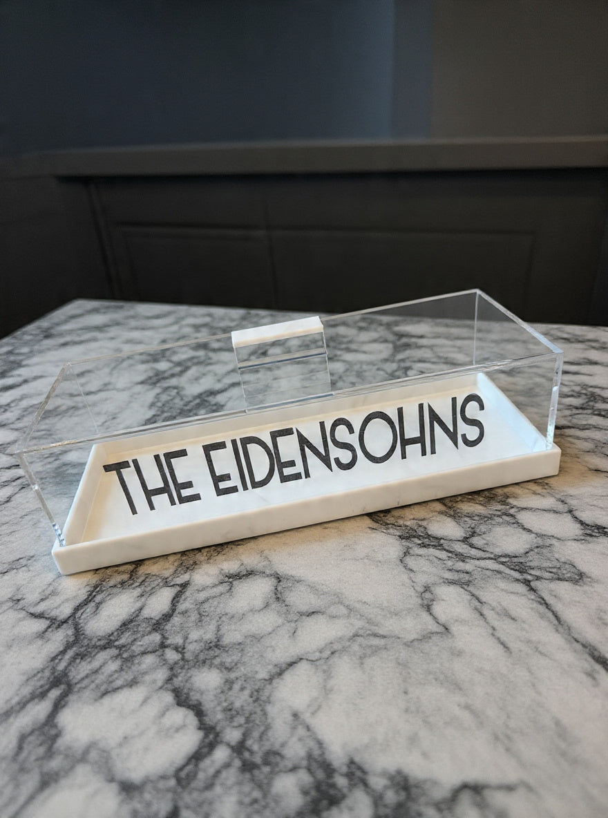 Marble Rectangle Lucite Cake Display