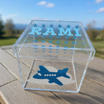 Airplane and Stars Lucite Box