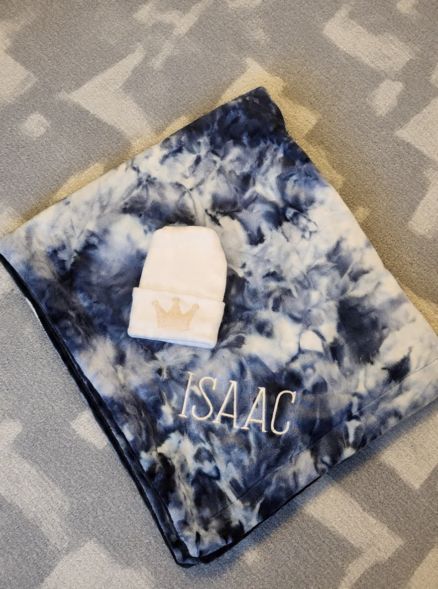 Sorbet Cuddle Navy Tie Dye Boys Blanket