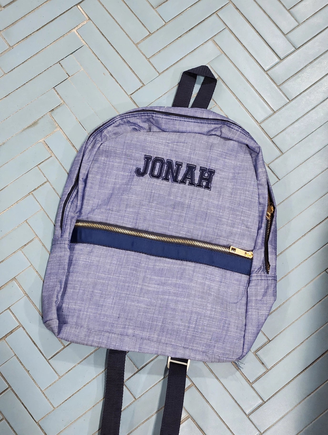 Blue Chambray Backpack